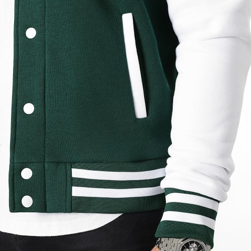Veste Teddy A Capuche Bicolore 2804 Vert Blanc