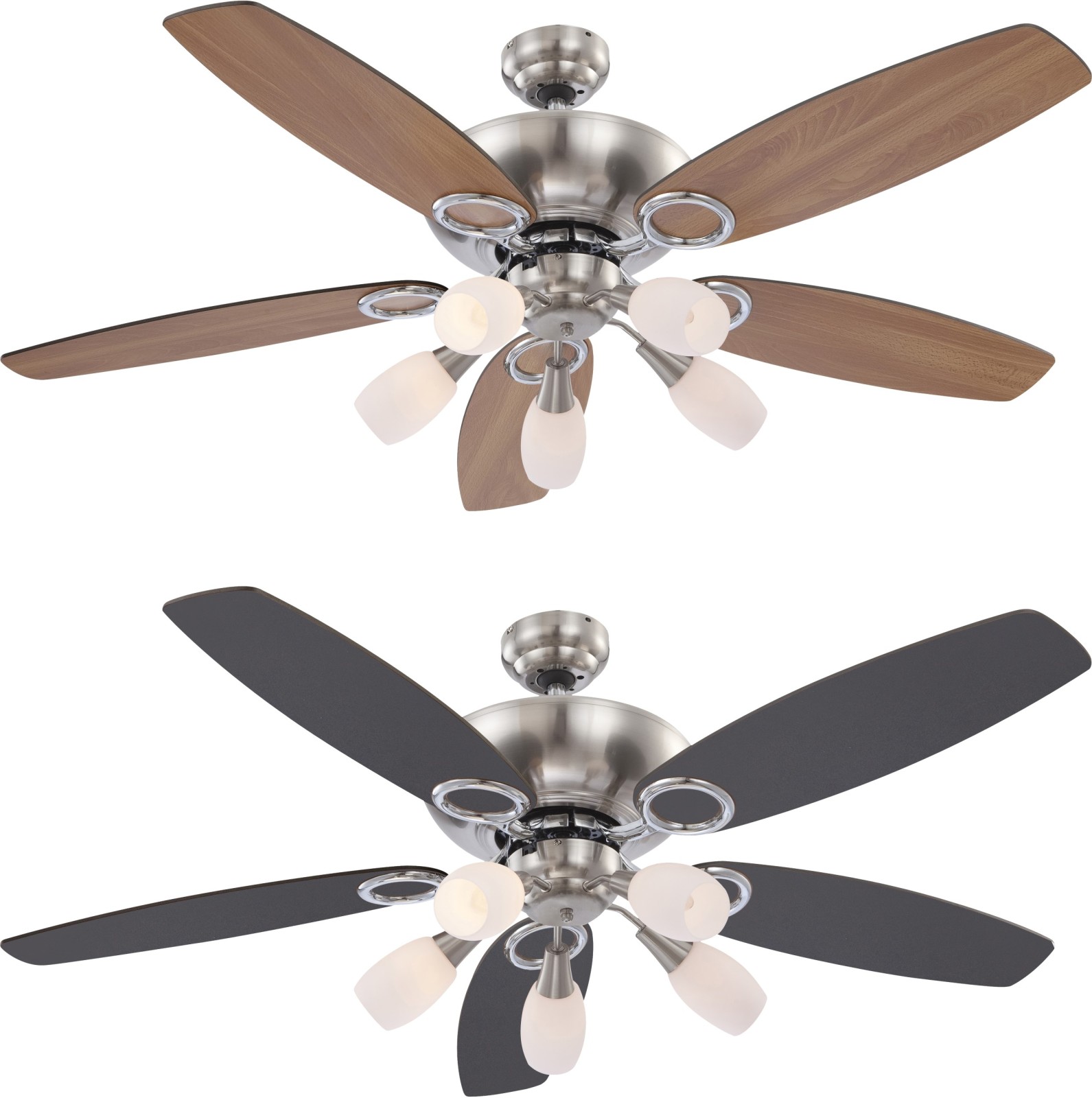 Deckenventilator - wendbare Blätter - Zugschalter - Ø 130 cm