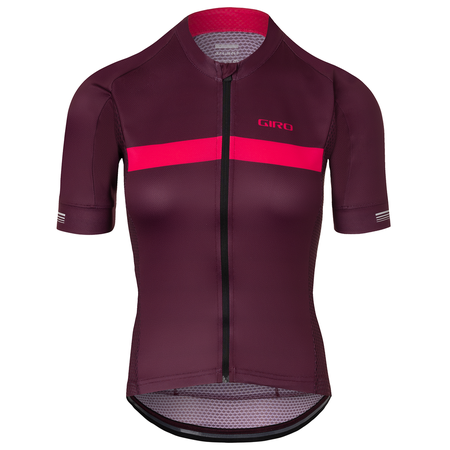 CHRONO Damen-Kurzarmtrikot  dark cherryraspberry stripe  S