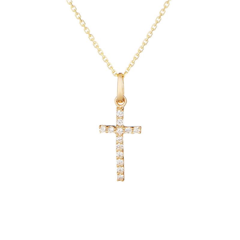 Pendentif croix Or Jaune 375/1000 et Zirconium