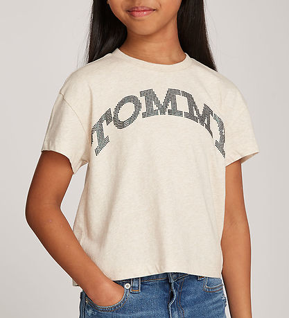 Tommy Hilfiger T-Shirt - Tommy Dot Folie - Heathered Oat