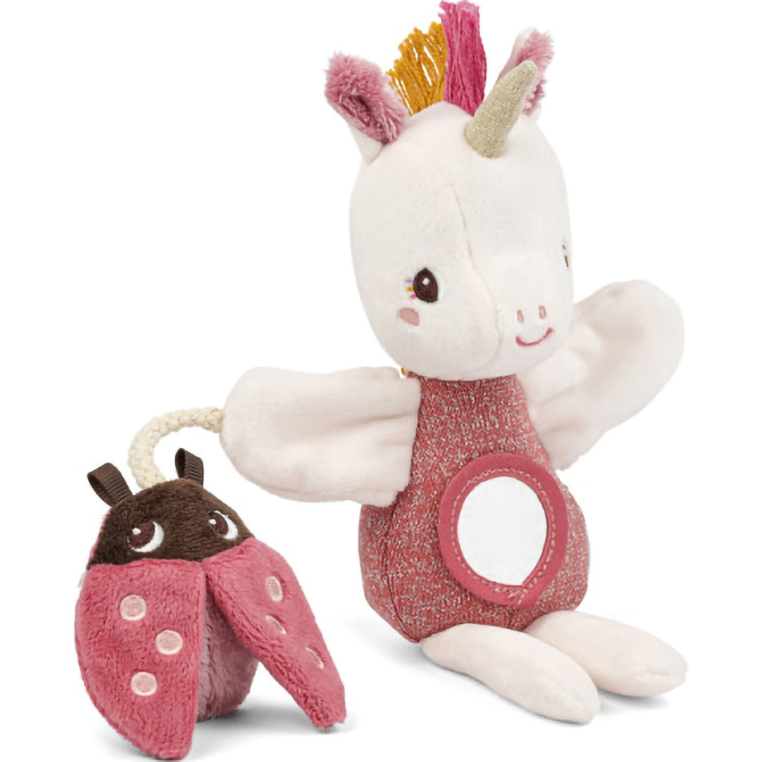 lilliputiens activiteiten handpop met rammelaar - lena - 23 cm