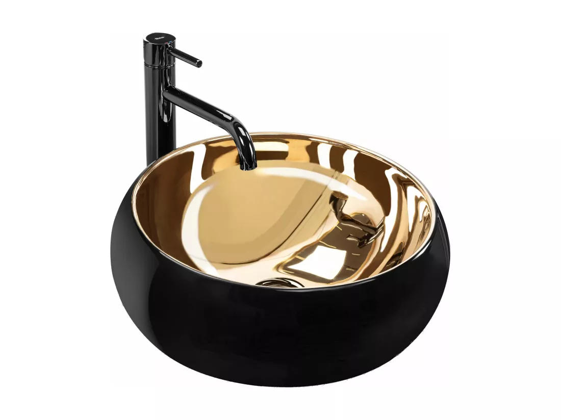 Vasque À Poser Rea Luna Black Gold
