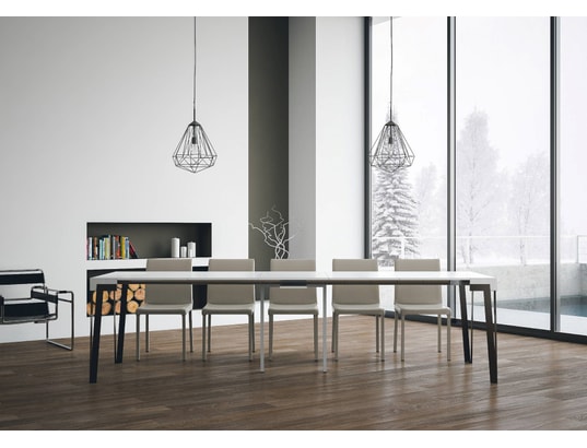ITAMOBY - Console extensible rio 90x40/300cm frêne blanc