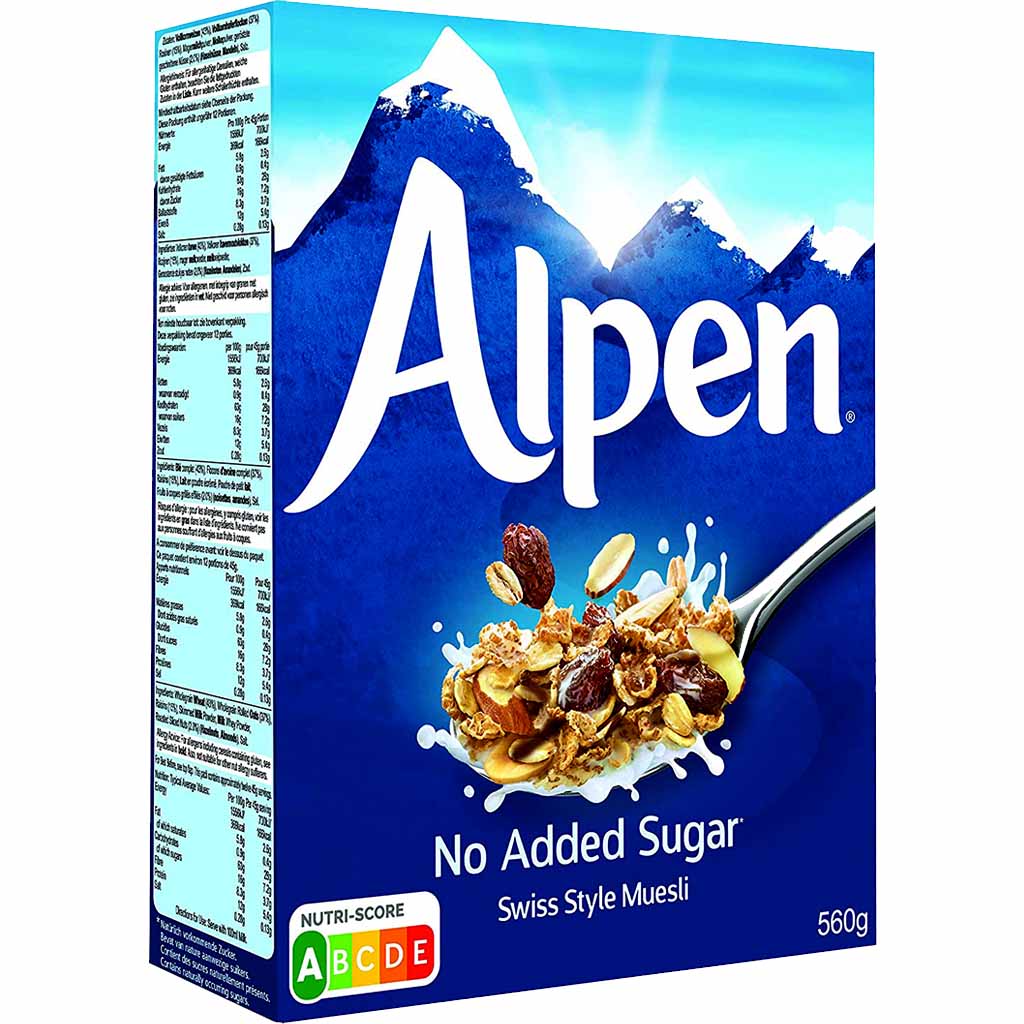 Alpen Swiss Style Müsli No Added Sugar 560g MHD:23.9.25