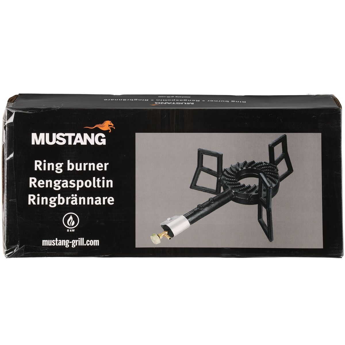 Ringbrenner med ben, sort 8 kW