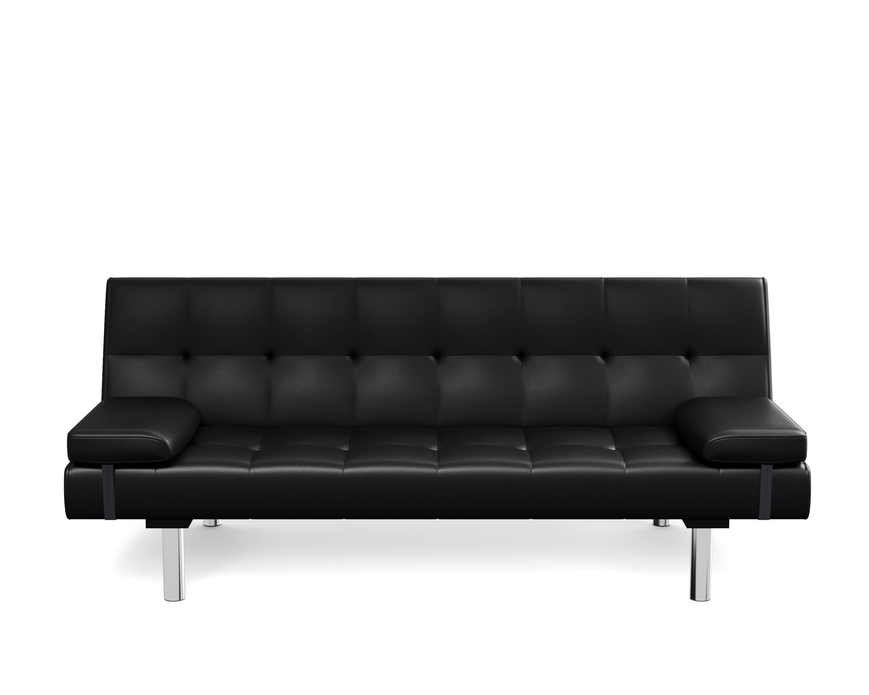 Schlafsofa Leder LENNY schwarz