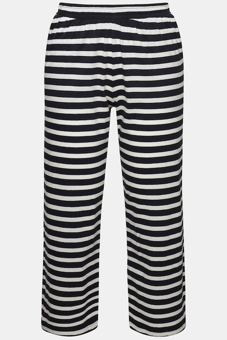 Pyjama-Culotte, Ringel, ausgestelltes Bein, Biobaumwolle