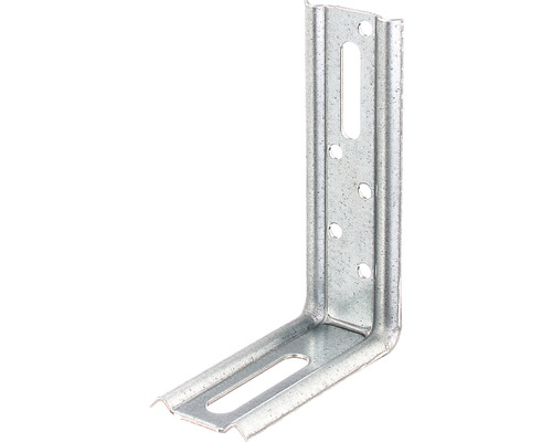 Verstelbare hoekbeugel, gestempeld, 100x70x30 mm, sendzimir verzinkt, 1 stuk