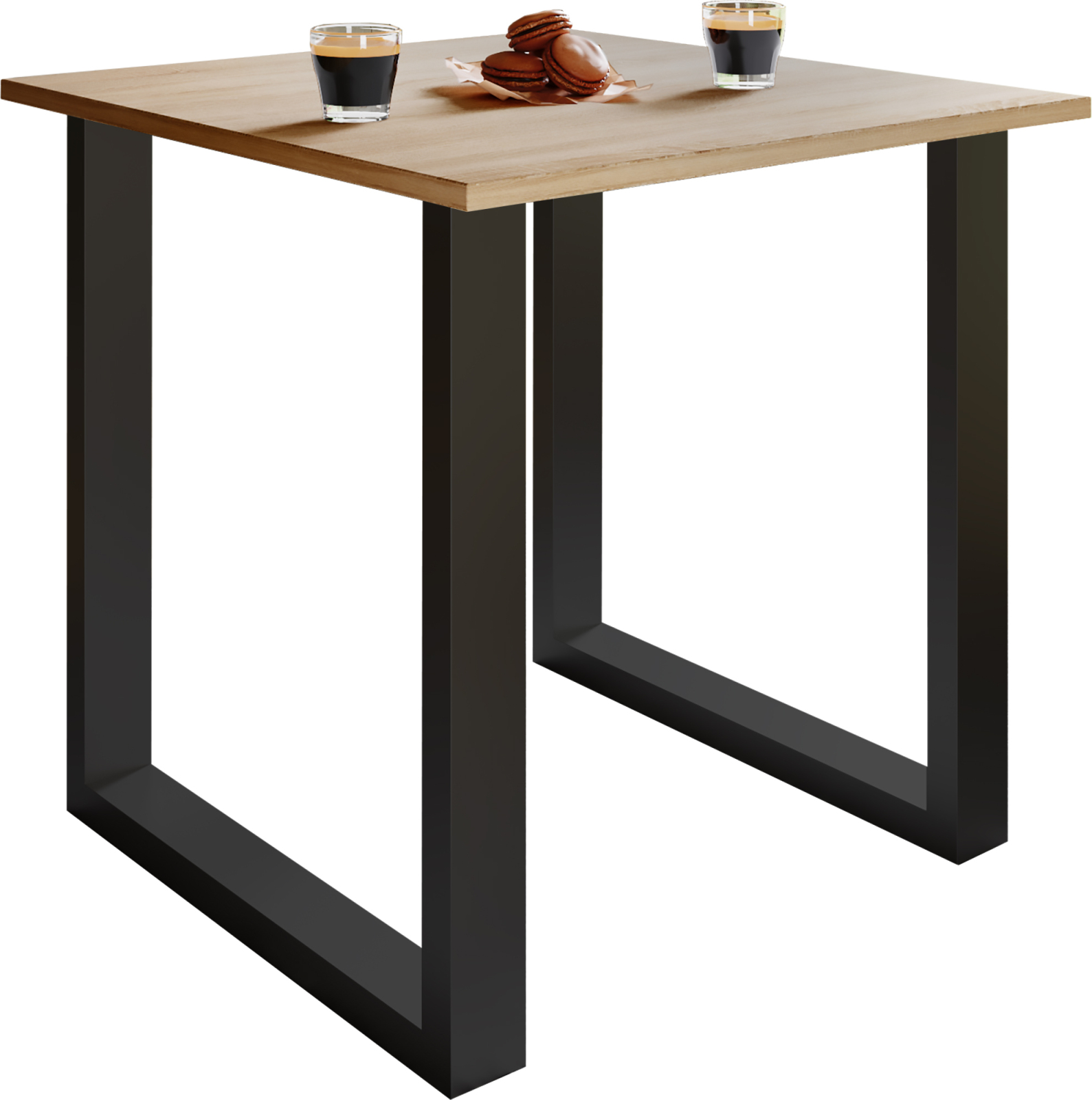 Esstisch XONA - Sonoma Eiche - schwarzes U-Fußgestell - 80x50 cm