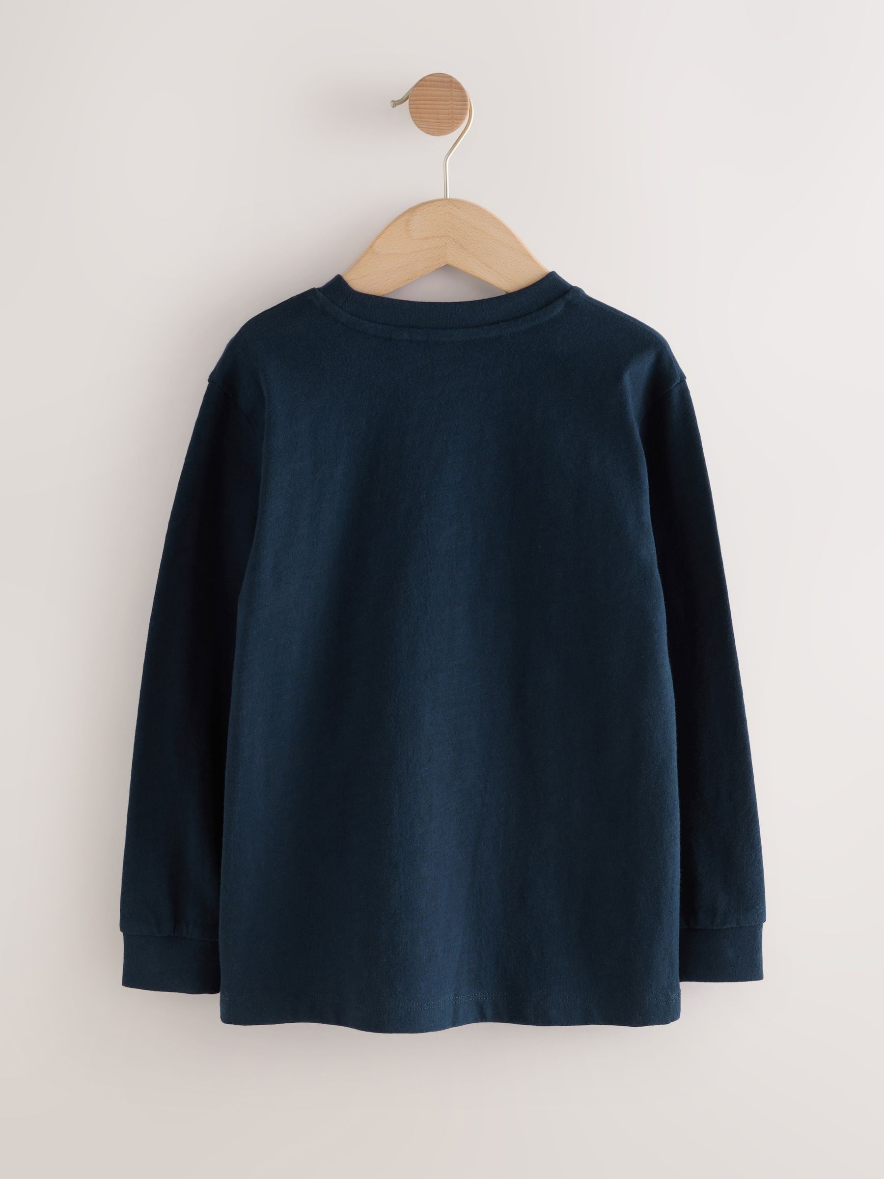 Paarsrood/bruin/marineblauw - Kleurblok T-shirts met lange mouwen 3 verpakking (3-16jr)
