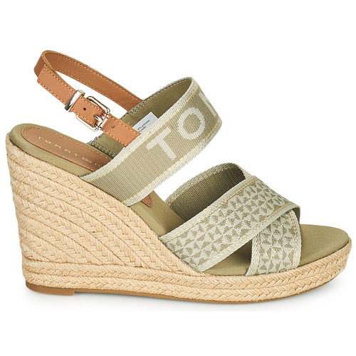 Tommy Hilfiger - Tommy Webbing High Wedge Sandal Kaki