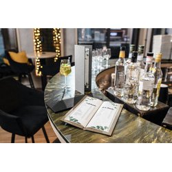 Pochette double pour carte de boissons, transparent