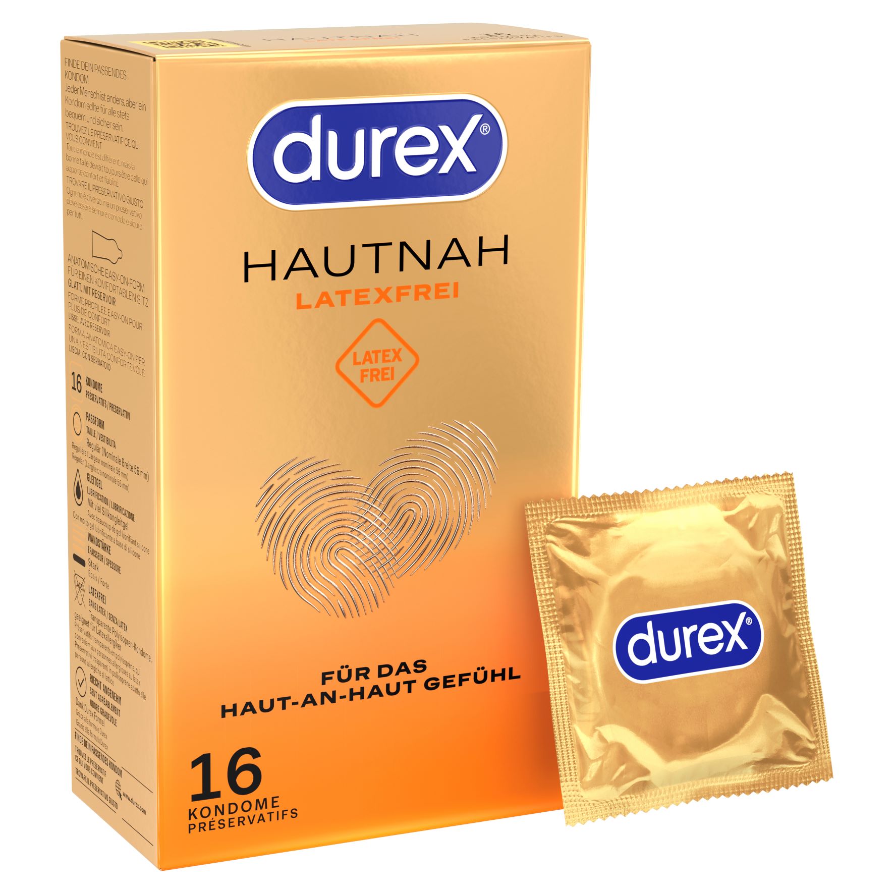 DUREX Hautnah Präservativ<br>16 Stück, latexfrei