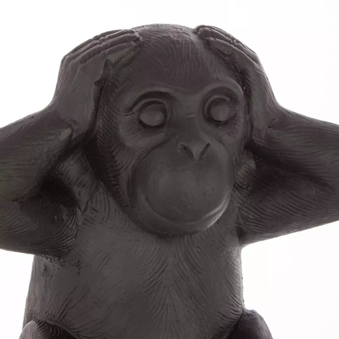 Lot de 3 singes déco (H24 cm) Sagesse Noir