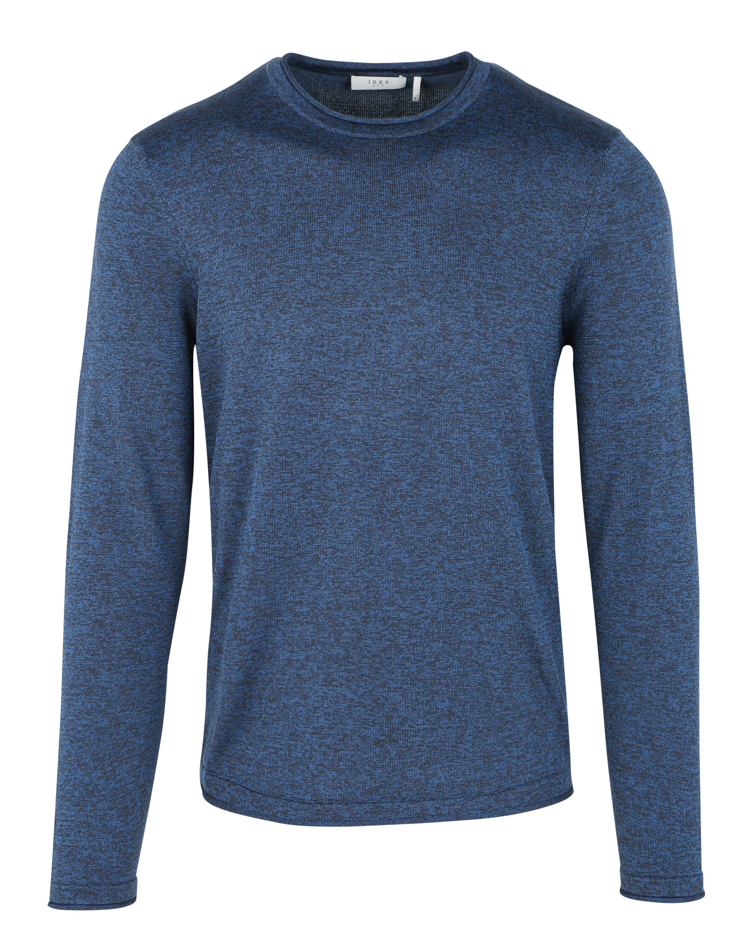 Pull droit col rond chiné | Bleu