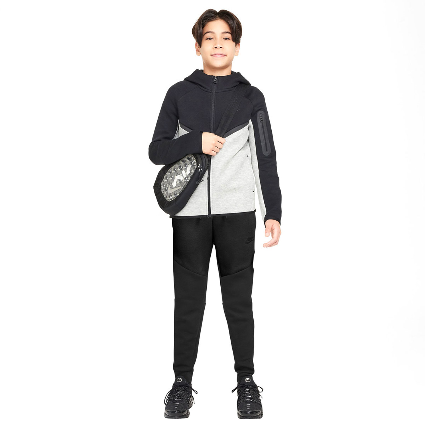Nike Tech Fleece Sportswear Trainingspak Kids Zwart Lichtgrijs Zwart