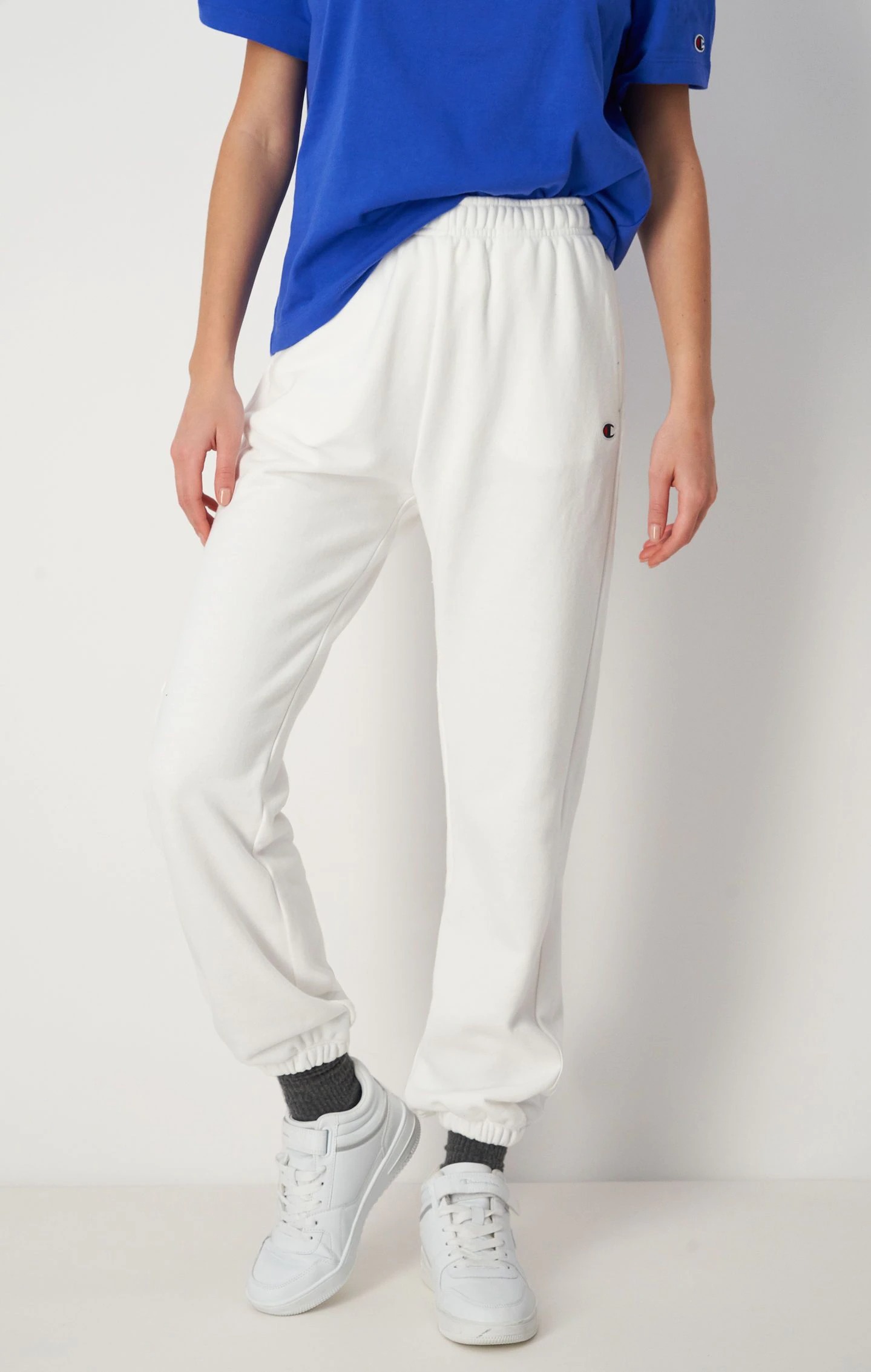 Rochester Elastic Cuff Pants Dame White