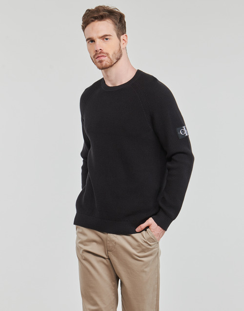 Calvin Klein Jeans - BADGE EASY SWEATER - Noir