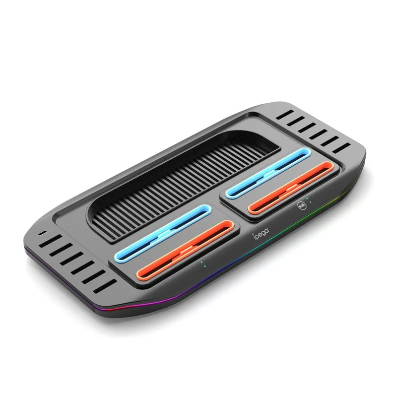 4-fach Ladestation Charging Dock für Nintendo Switch 2 Joy-Cons   Spielehalterung mit RGB-Beleuchtung - Schwarz