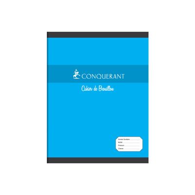 Conquérant Sept - Cahier de brouillon - 17 x 22 cm - 96 pages - grands carreaux (Seyes) - disponible dans différentes couleurs