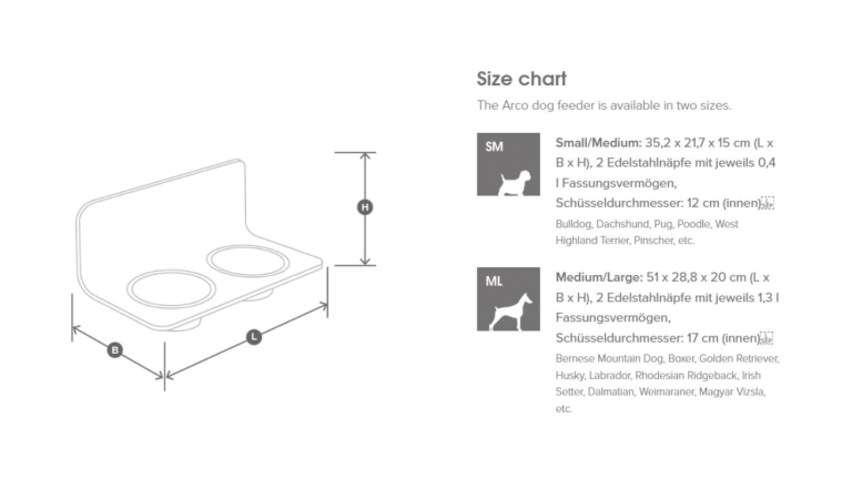 MiaCara Arco hondenvoerbak wand medium/large grijs
