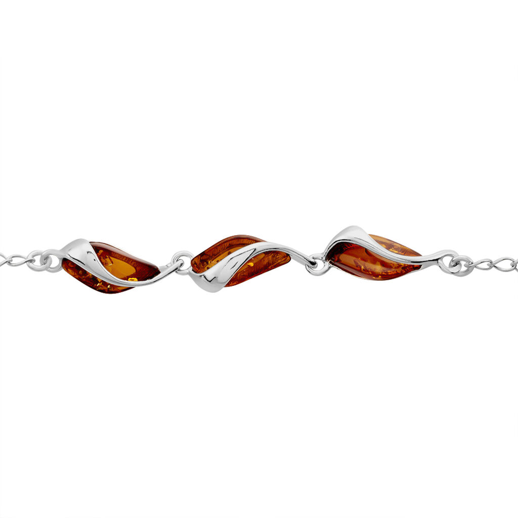 Bracelet Argent Blanc Eve-liseae Ambre