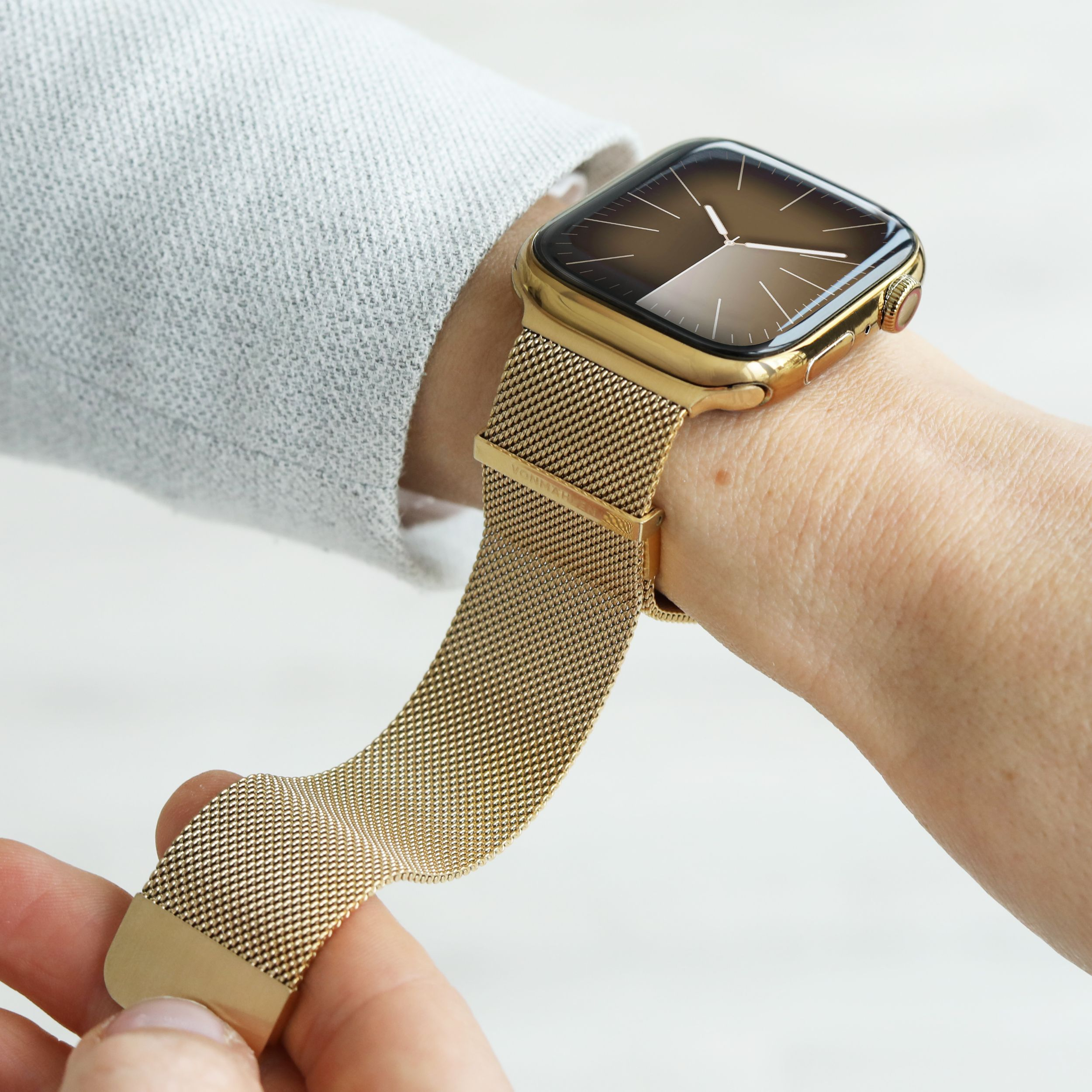 Milanese Loop 2 Apple Watch (42/41/40/38 mm) Edelstahl Armband (AWS00125) (Gelenkumfang: 130-200mm) - Gold