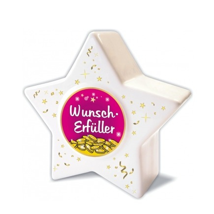 (15x15cm) Keramik Stern Sparkasse Home Accessoire Geschenkidee Deko Spardose - Wunscherfüller