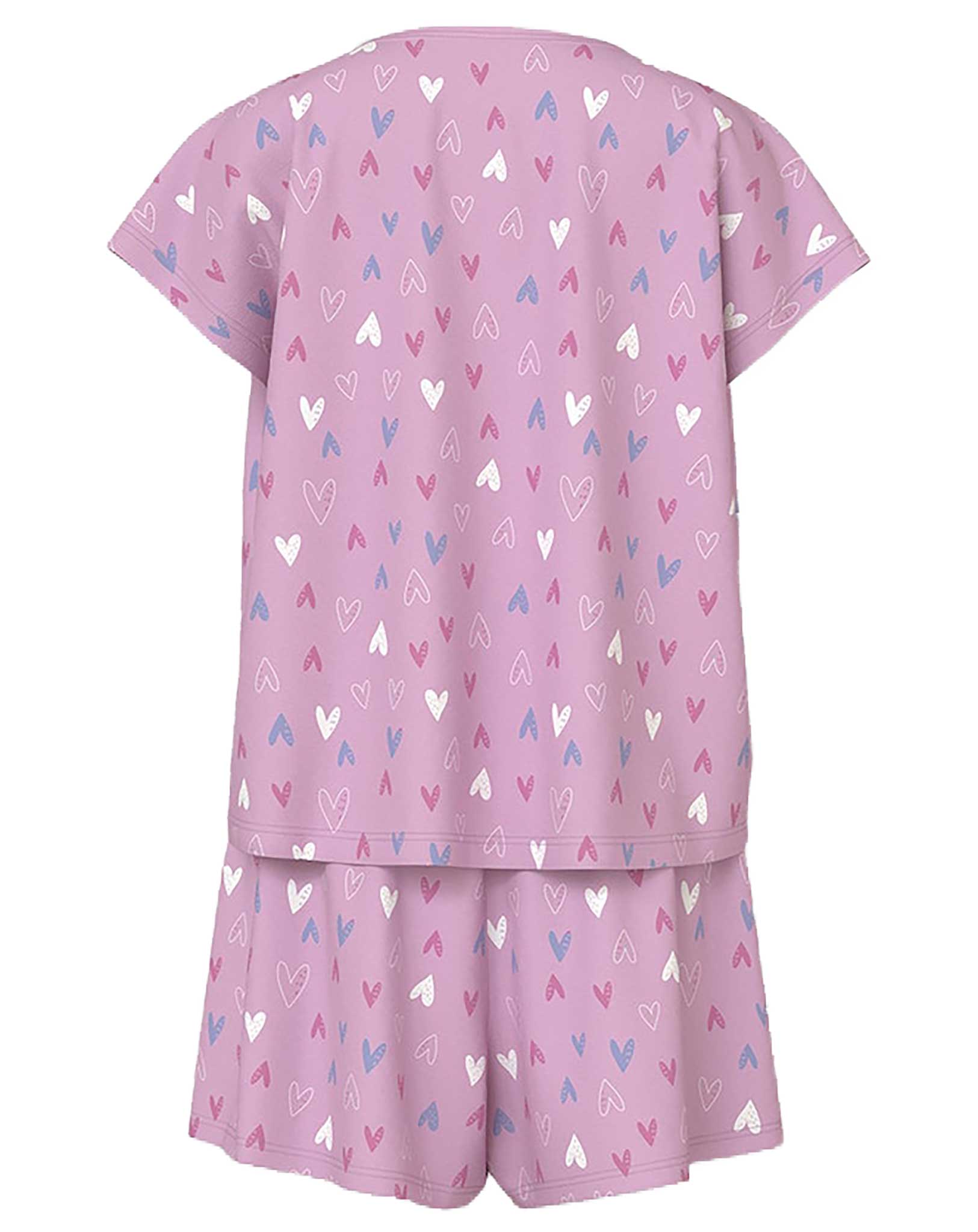 Schlafanzug NKFNIGHTSET PINK HEARTS kurz in pink lavender