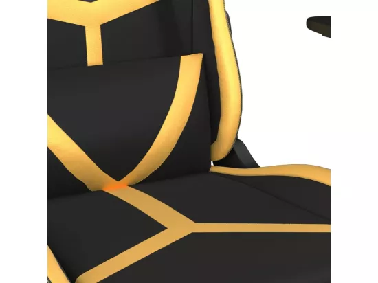 Chaise de jeu de massage Noir et doré Similicuir