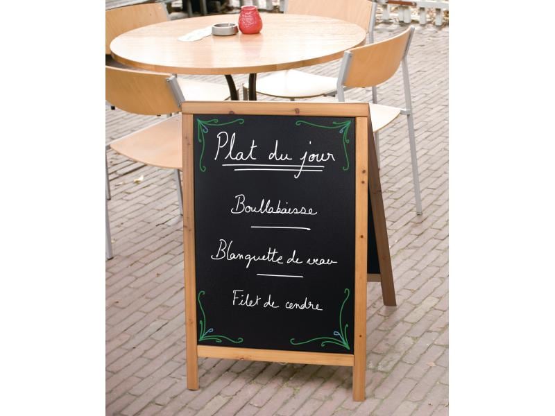 Securit Kreidetafel Teak Finish 55 x 85 cm Schwarz/Hellbrau Gehwegtafel