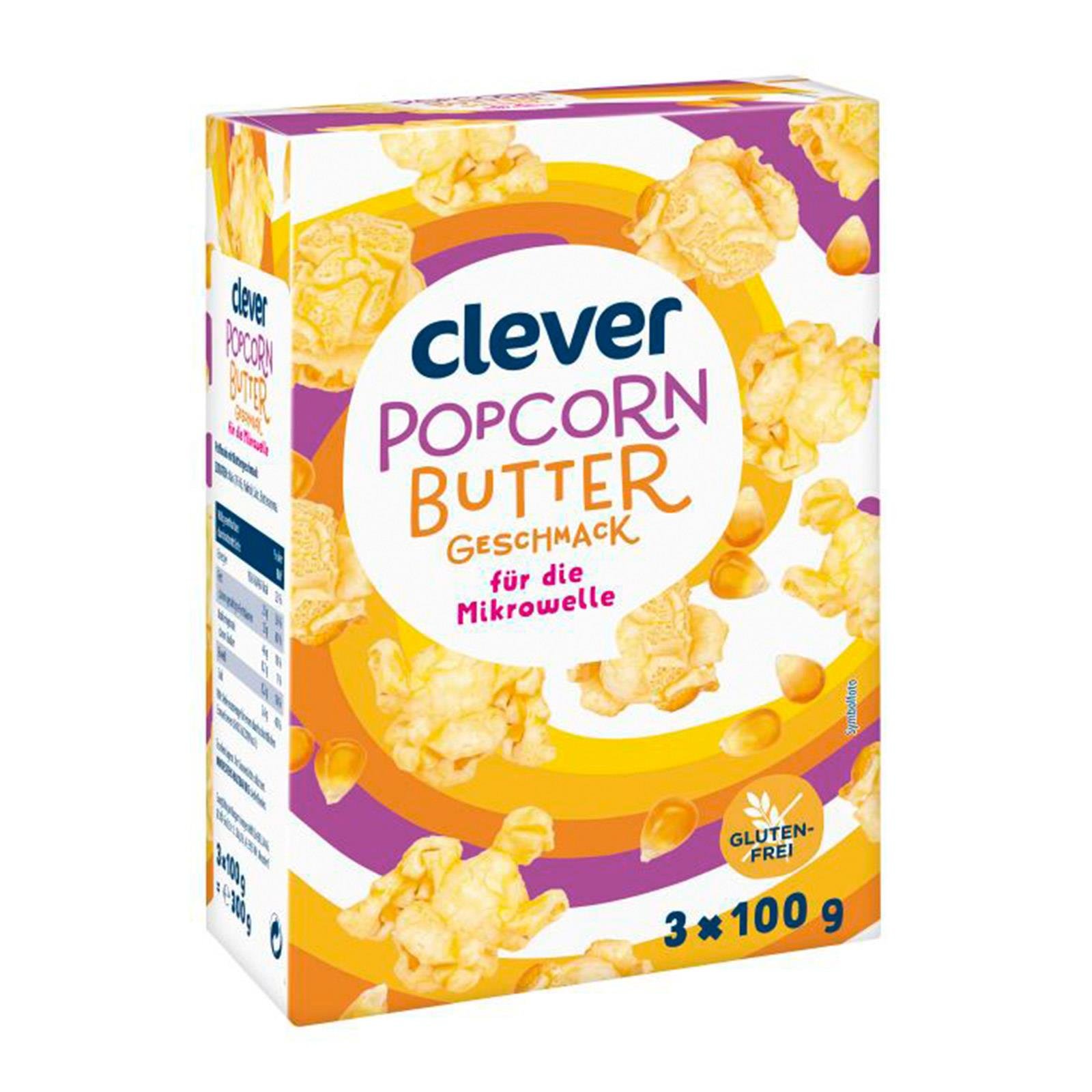 Clever Mikrowellen Popcorn Butter 3er