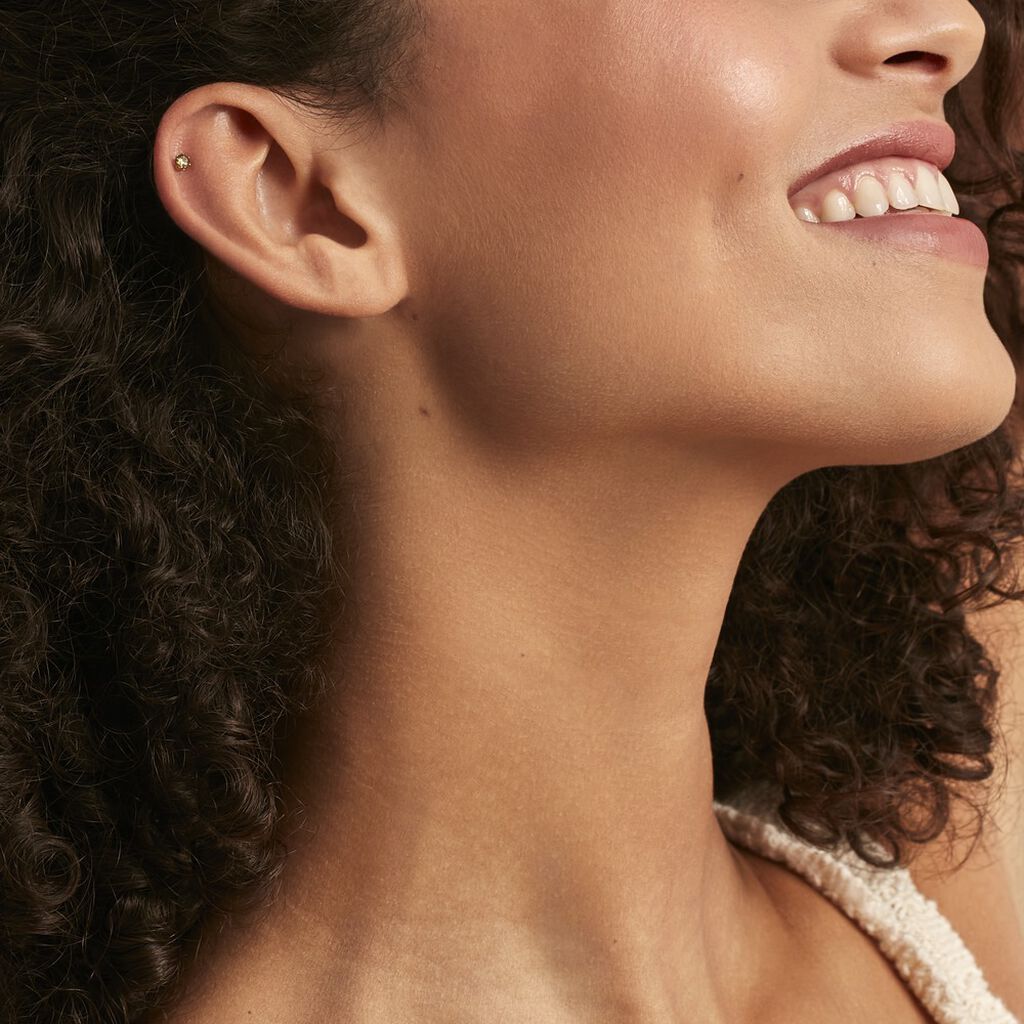 Piercing D'oreilles Unitaire Acier Doré Piia Oxyde De Zirconium