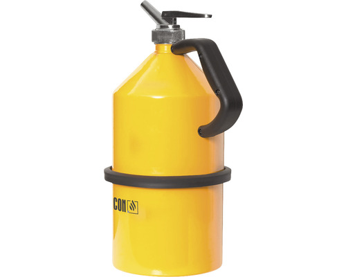 Falcon veiligheidskan met fijndoseerkraan, 5 l, staal, geel gelakt