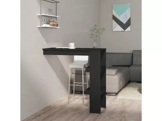 Table de bar murale Noir 102x45x103,5 cm Bois d'ingénierie