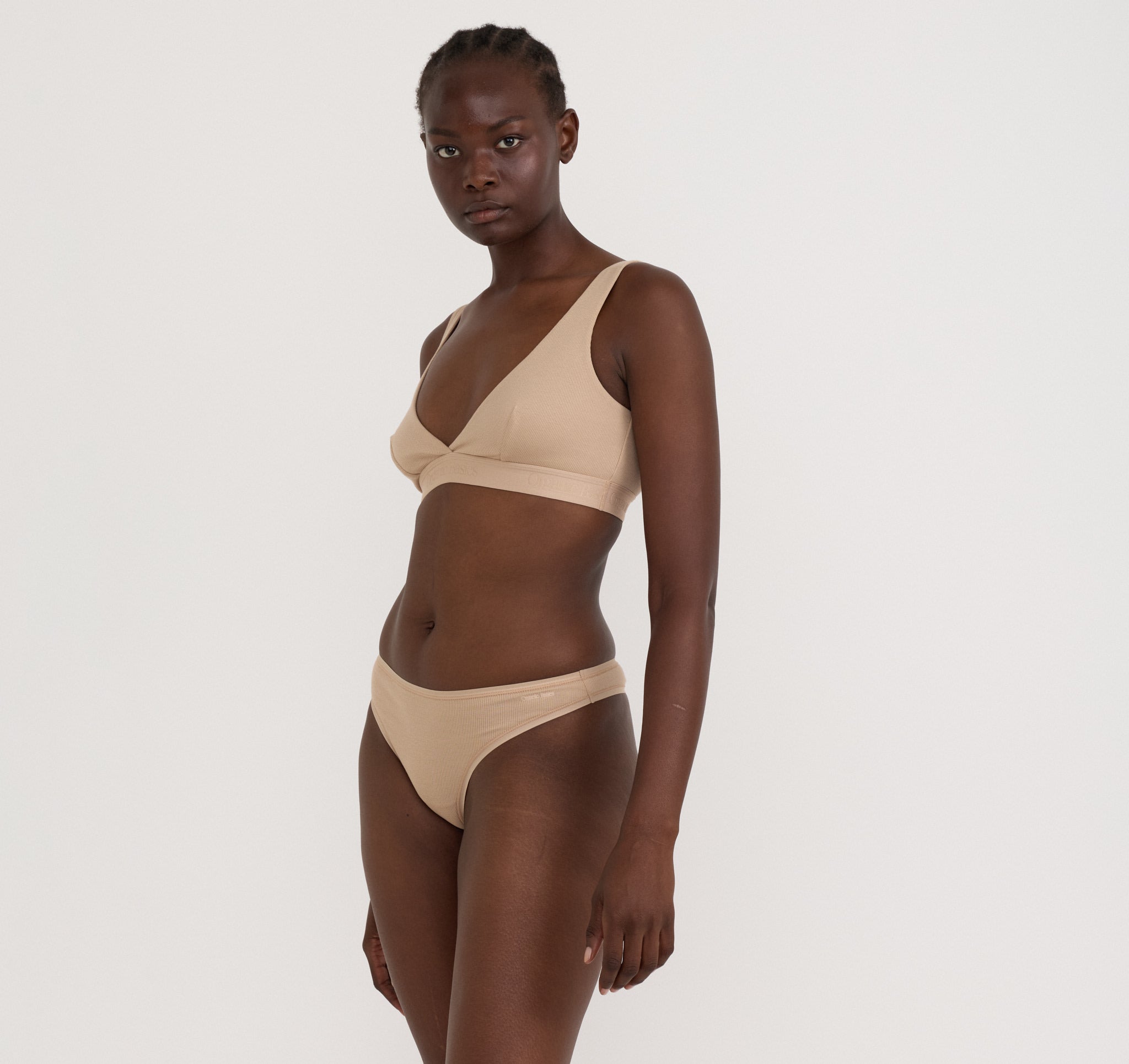 ORGANIC COTTON<br>Core Rib Plunge Bralette