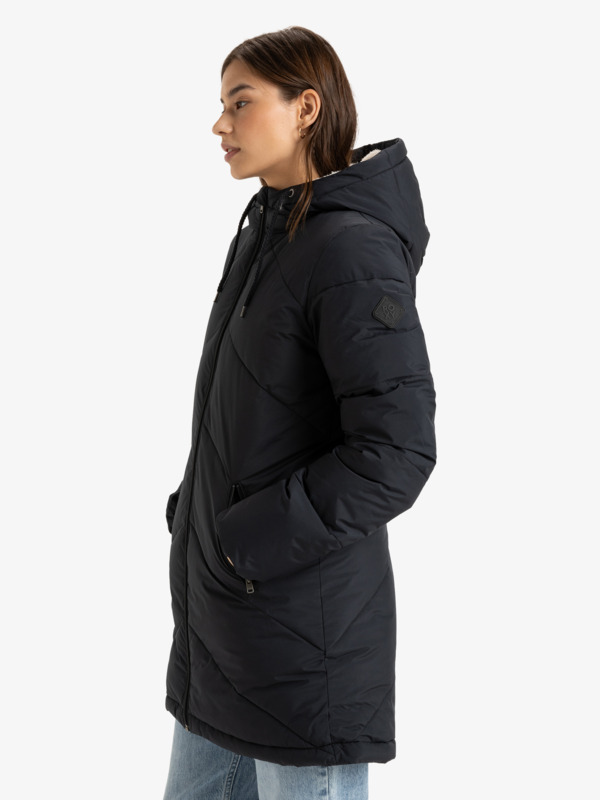 Better Weather Veste longue à capuche Noir Femme