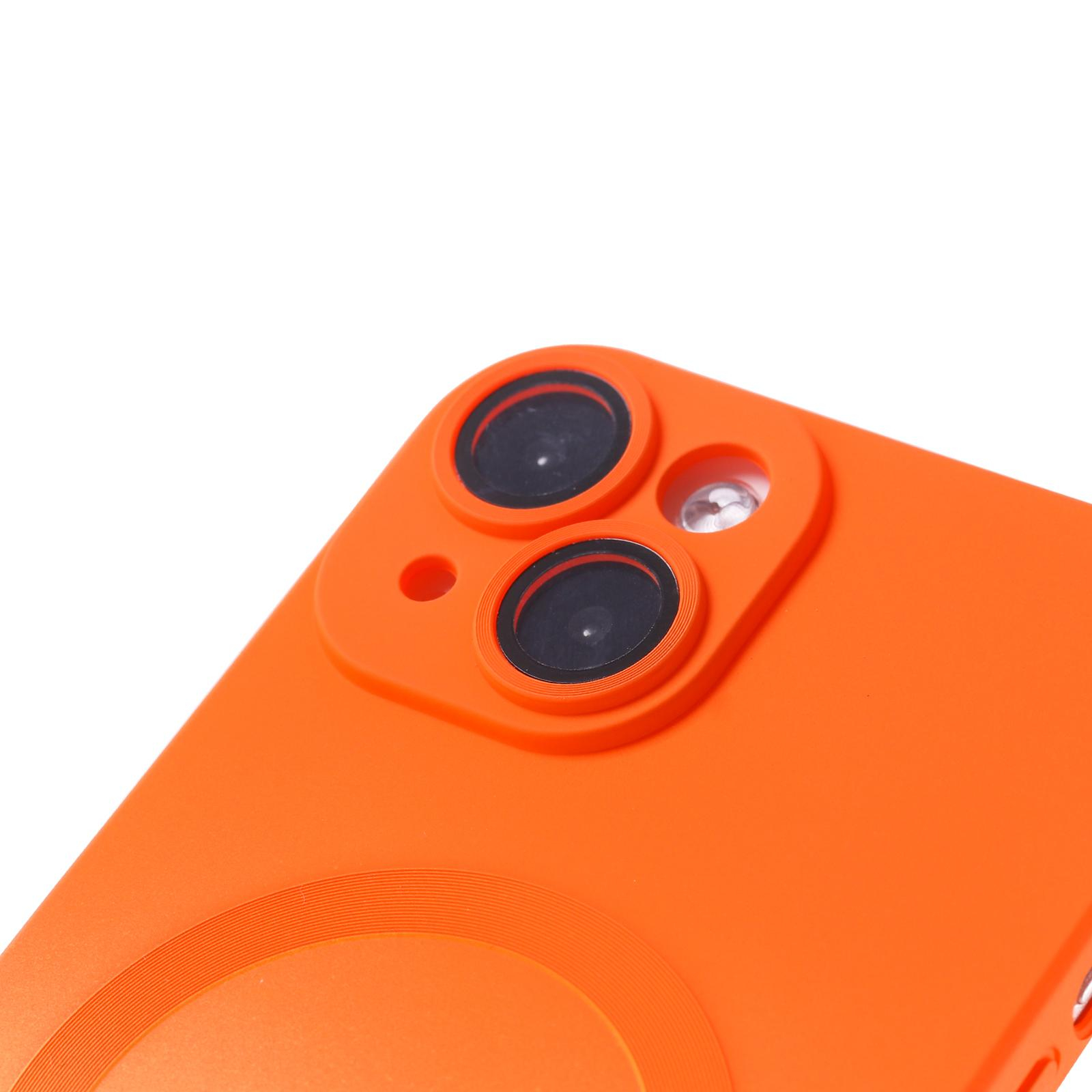 iPhone 14 MagSafe Gummi Case Hülle Kameraglasschutz mit Farbverlauf - Orange / Gelb