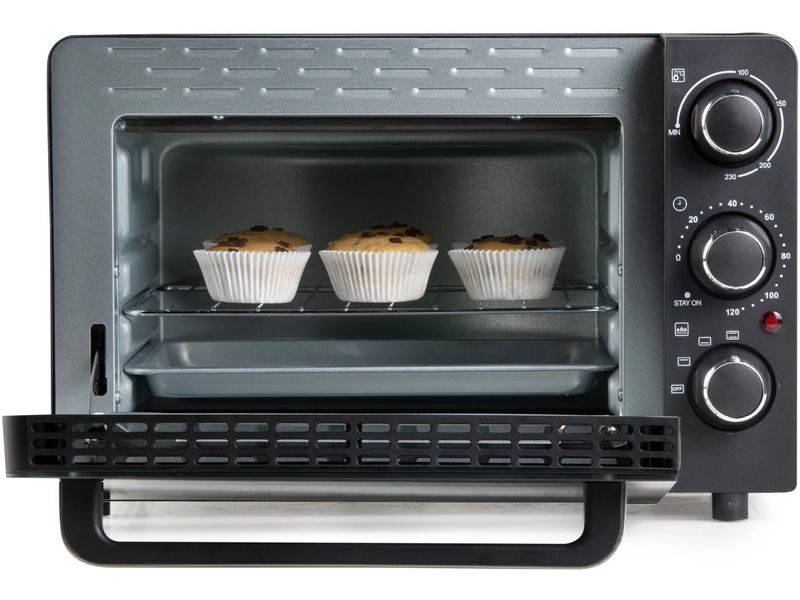 Domo Backofen DO807GO 20 l, Schwarz Kleinbackofen mit hochwertigem Wärmeelement für gleichmässige Ergebnisse
