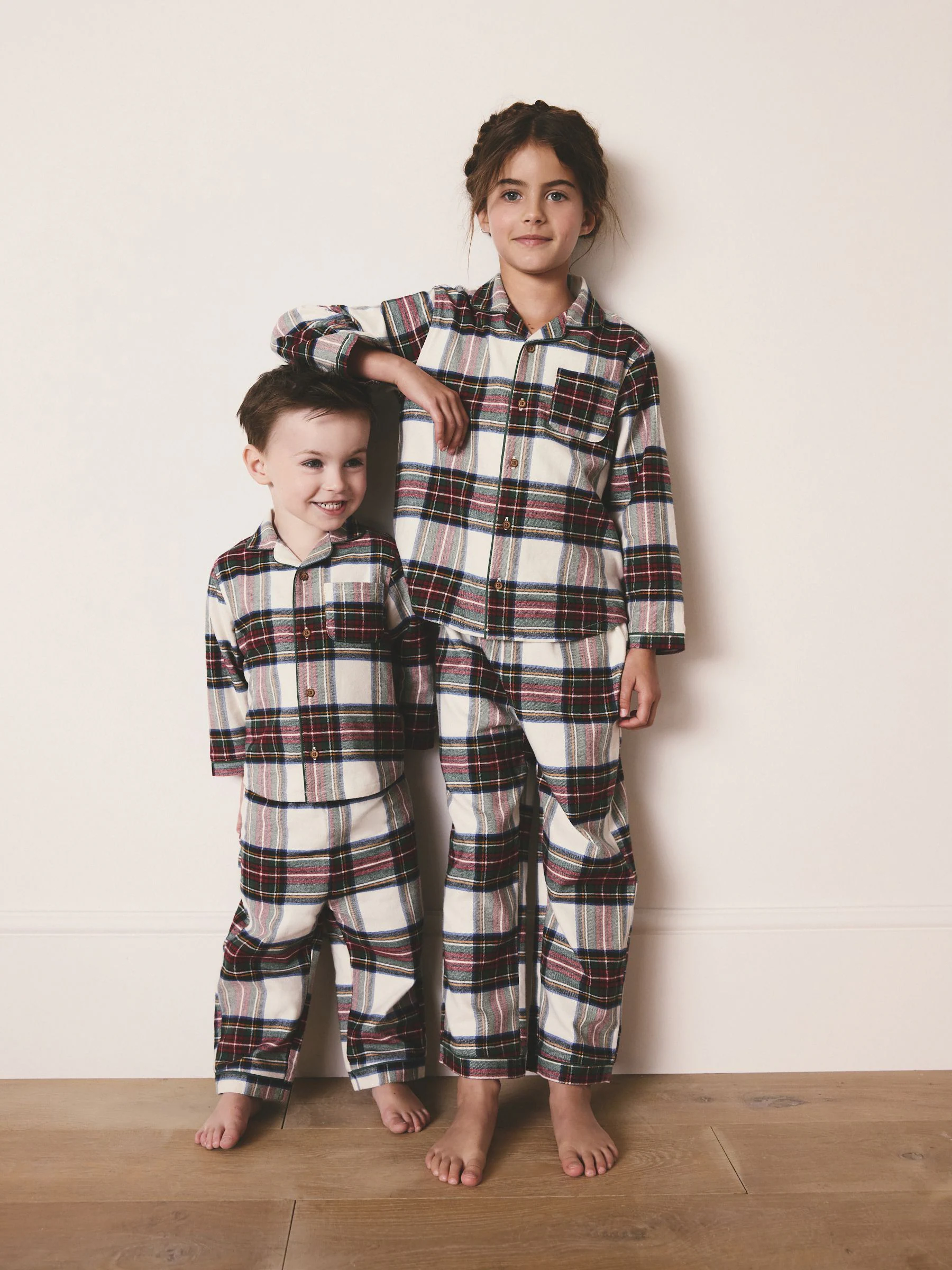 Rood/wit geruit - Matching Family - Kerstpyjama met knoopsluiting (9mnd-16jr)