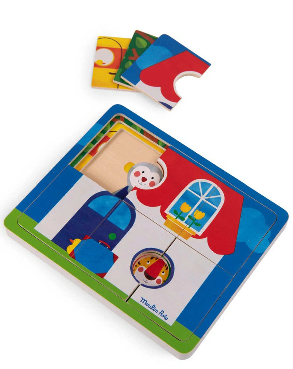 Lagenpuzzle POPIPOP 18-teilig in bunt