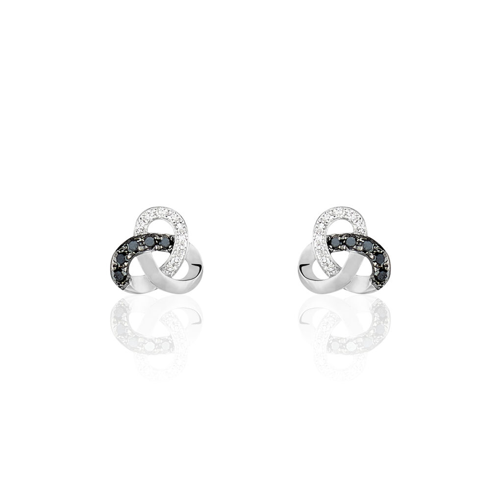 Boucles D'oreilles Puces Constellation Or Blanc Diamant