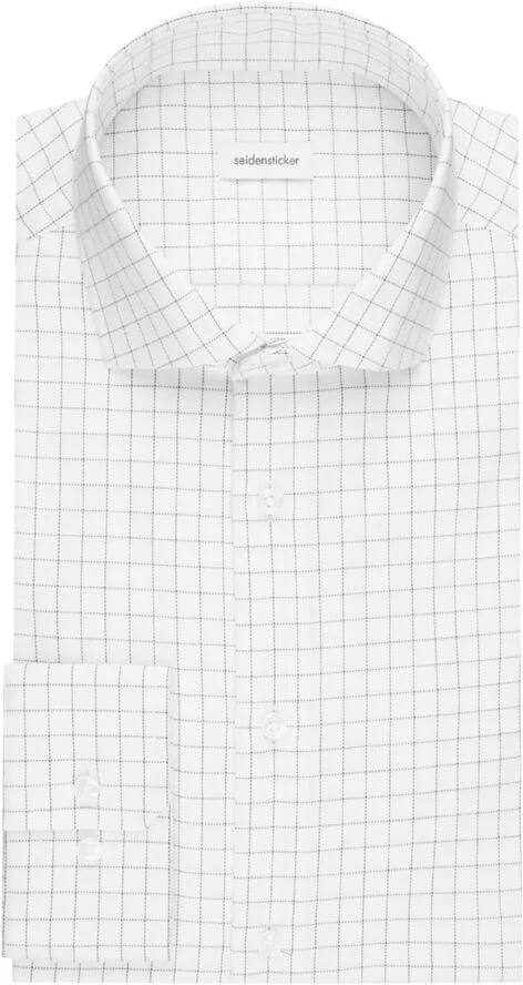 Seidensticker Business Shirt Slim Long sleeve Kent-Collar Check Blue