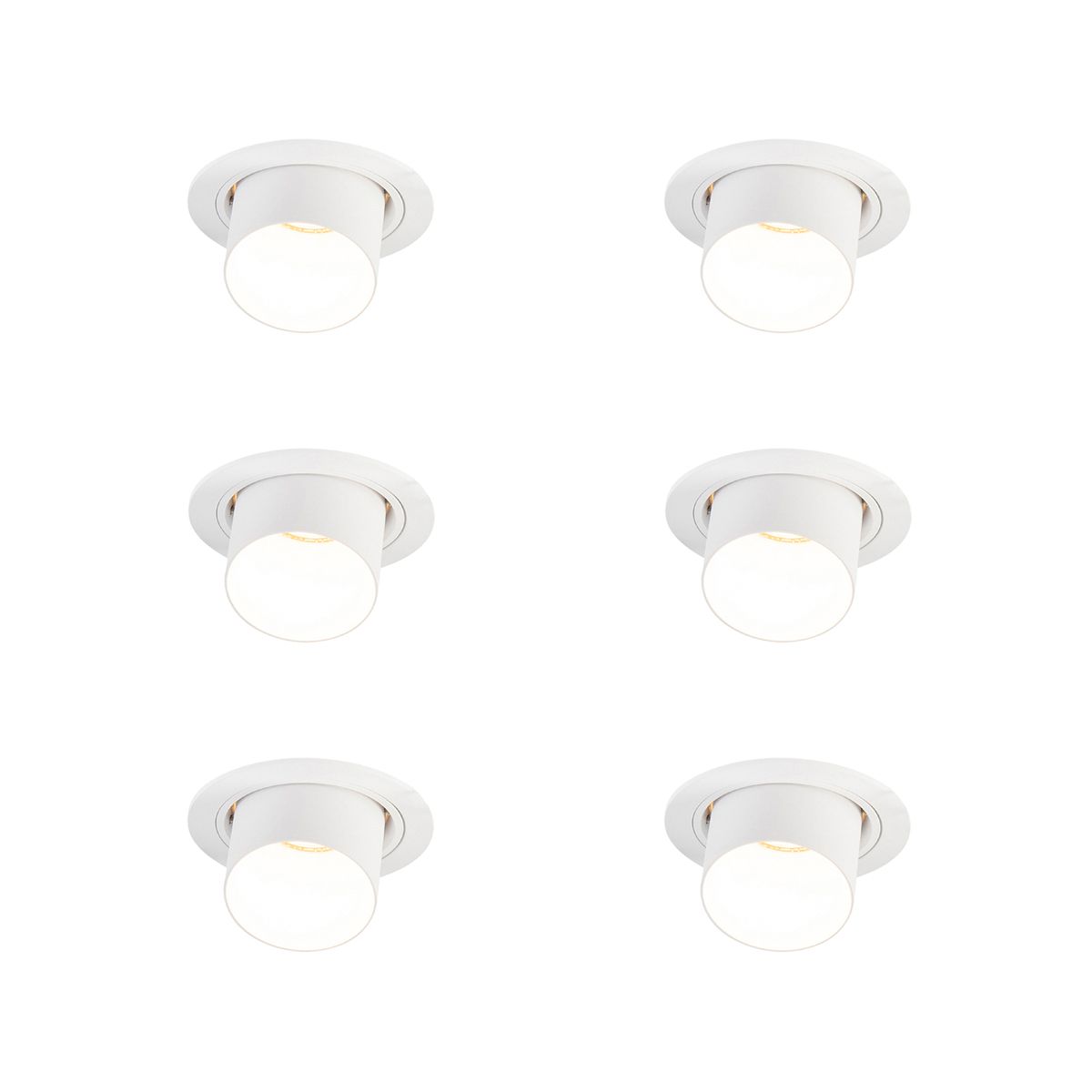 Set van 6 Moderne inbouwspot wit rond kantelbaar - Installa