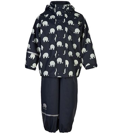 CeLaVi Regnt?j - PU - Dark Navy m. Elefanter