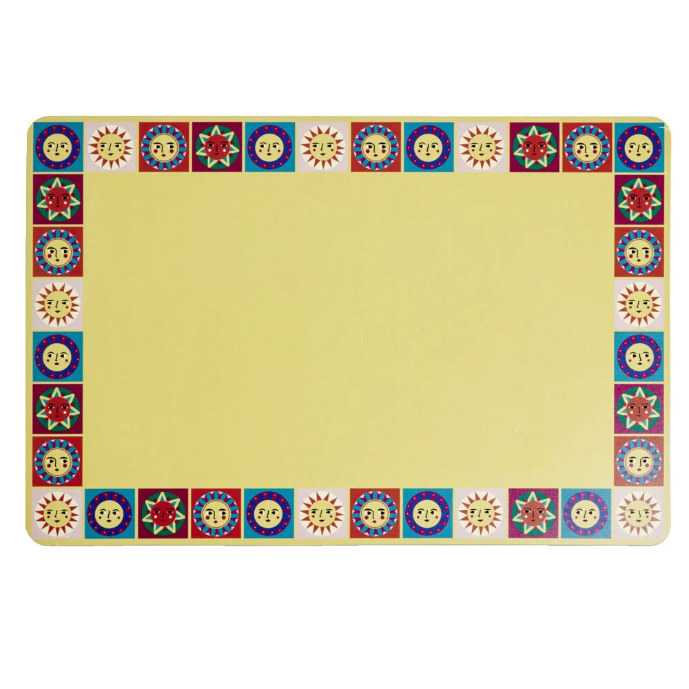 Set de table motifs soleil plastique jaune 45x30cm