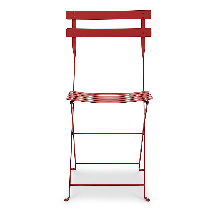 Chaise de jardin pliante Fermob Bistro en métal - Coloris rouge piment - Hauteur 82 cm