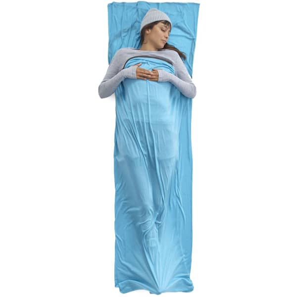 Drap sac de couchage SEA TO SUMMIT BREEZE SLEEPING BAG LINER RECTANGULAR W/ PILLOW SLEEVE BLUE