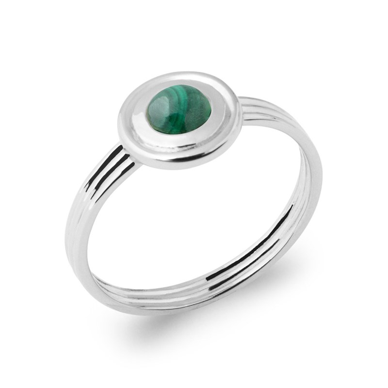 Bague Femme - Argent 925 - Malachite